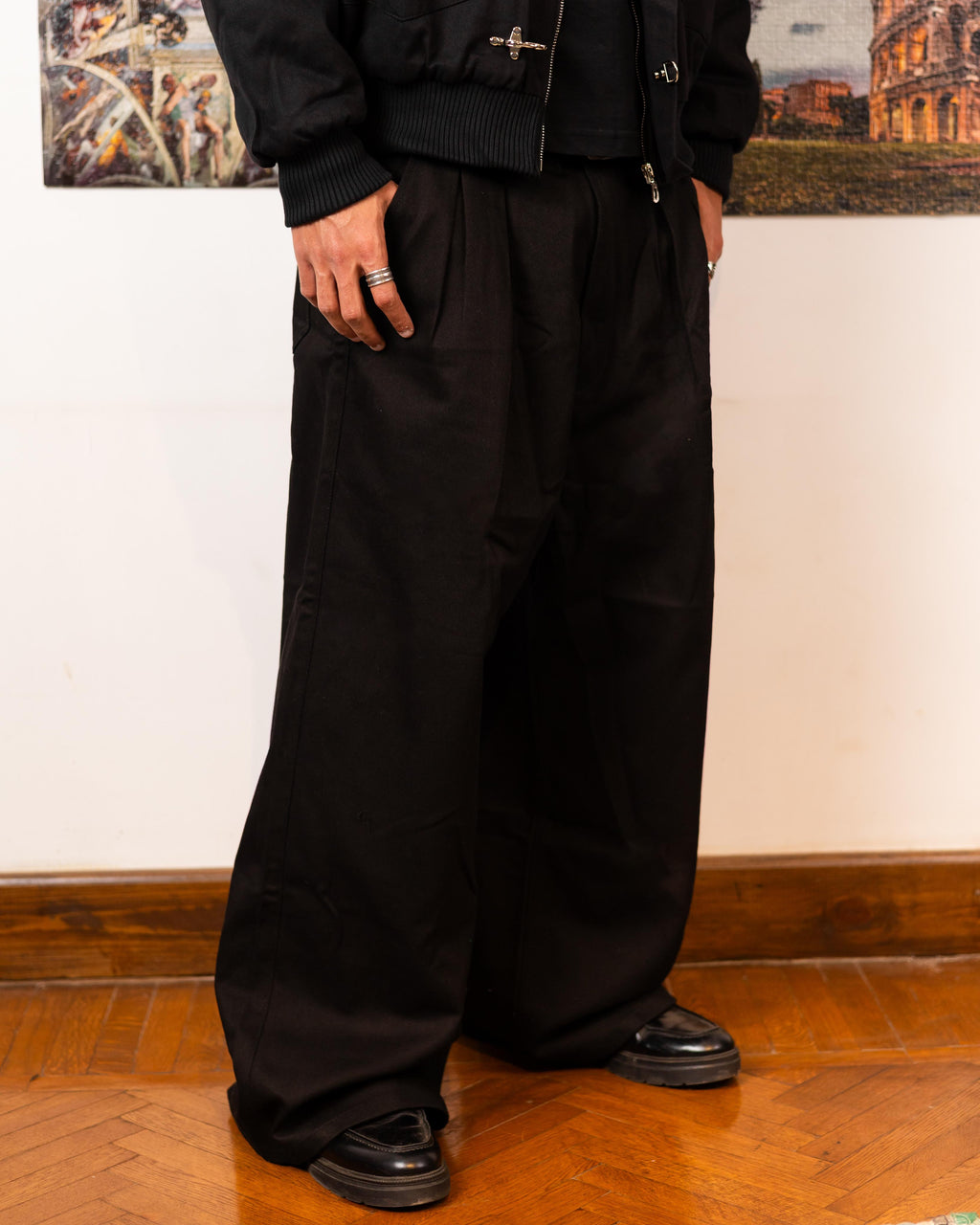 AZL double Pleated Pants Black